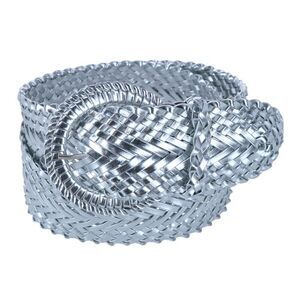 CTM Women's Braided Wide Belt with Matching Buckle